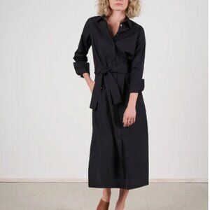 Hana San Button Sleeve Minimalist Cotton Shirtdress